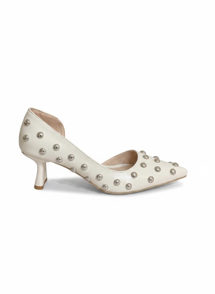 لايف ستيلاش  أحذية بكعب متوسط جلدية أنيقة GZ-900 - بيج - Image 3